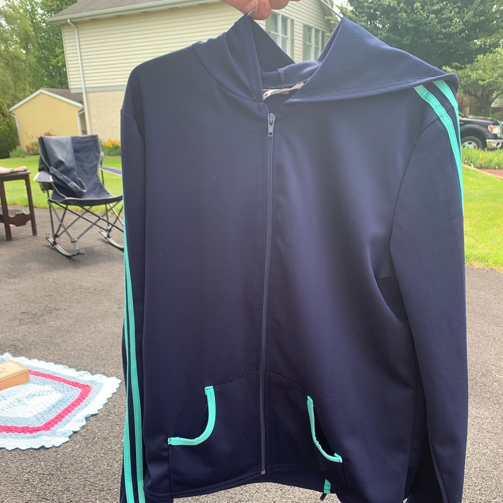 Blue tracksuit set. Pants and jacket.